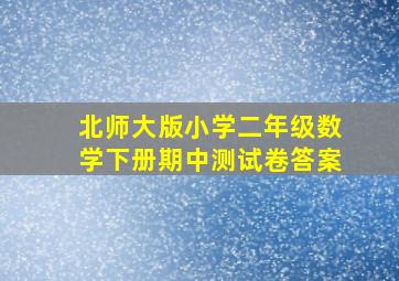 北师大版小学二年级数学下册期中测试卷答案