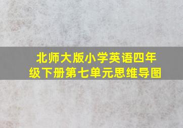 北师大版小学英语四年级下册第七单元思维导图