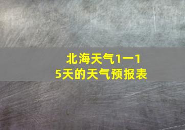 北海天气1一15天的天气预报表