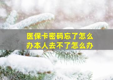 医保卡密码忘了怎么办本人去不了怎么办