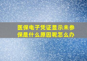 医保电子凭证显示未参保是什么原因呢怎么办