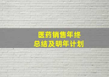 医药销售年终总结及明年计划