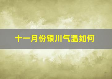 十一月份银川气温如何