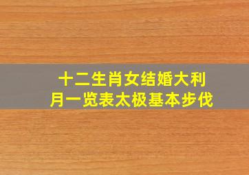 十二生肖女结婚大利月一览表太极基本步伐