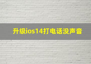 升级ios14打电话没声音