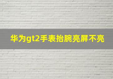 华为gt2手表抬腕亮屏不亮