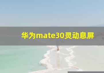 华为mate30灵动息屏