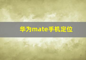 华为mate手机定位