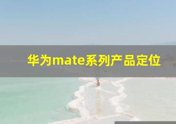 华为mate系列产品定位