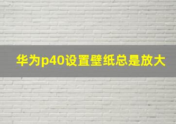 华为p40设置壁纸总是放大