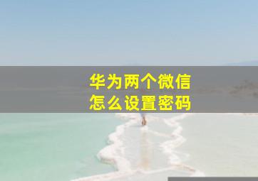 华为两个微信怎么设置密码