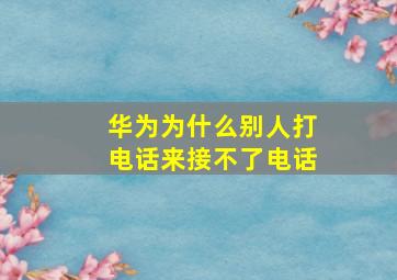 华为为什么别人打电话来接不了电话