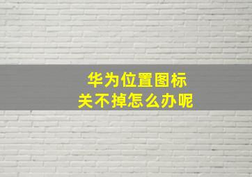 华为位置图标关不掉怎么办呢