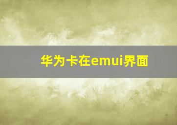 华为卡在emui界面