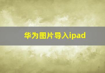 华为图片导入ipad