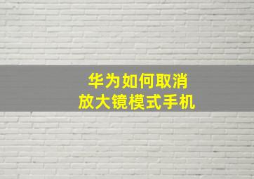 华为如何取消放大镜模式手机