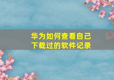 华为如何查看自己下载过的软件记录