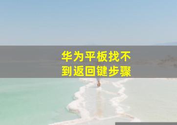 华为平板找不到返回键步骤