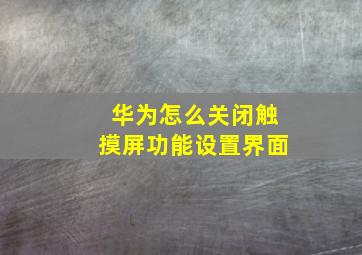 华为怎么关闭触摸屏功能设置界面