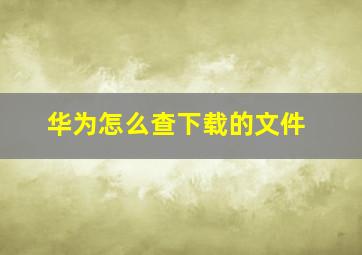 华为怎么查下载的文件