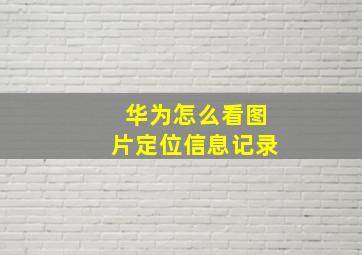 华为怎么看图片定位信息记录