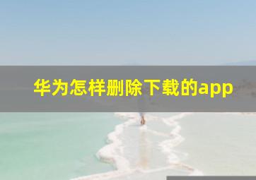 华为怎样删除下载的app