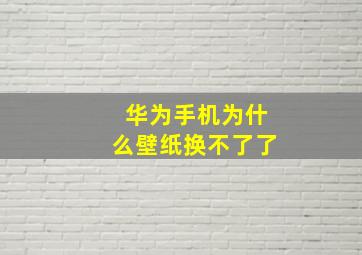 华为手机为什么壁纸换不了了