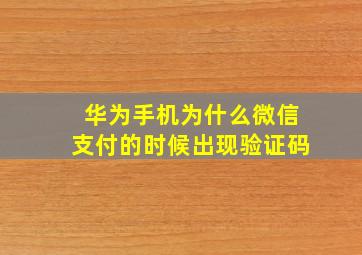 华为手机为什么微信支付的时候出现验证码