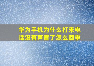 华为手机为什么打来电话没有声音了怎么回事