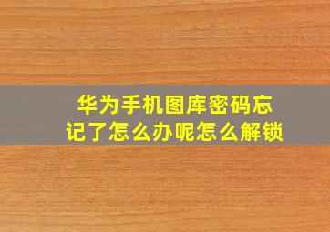 华为手机图库密码忘记了怎么办呢怎么解锁