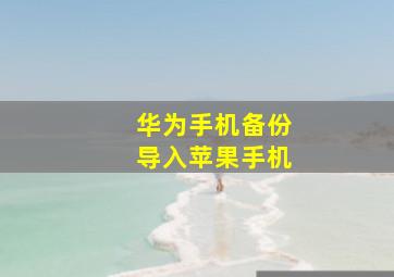 华为手机备份导入苹果手机