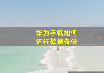 华为手机如何进行数据备份