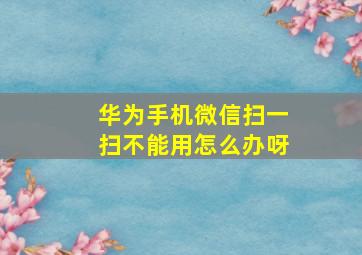 华为手机微信扫一扫不能用怎么办呀