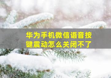 华为手机微信语音按键震动怎么关闭不了