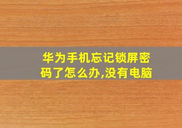 华为手机忘记锁屏密码了怎么办,没有电脑