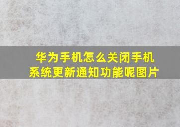 华为手机怎么关闭手机系统更新通知功能呢图片