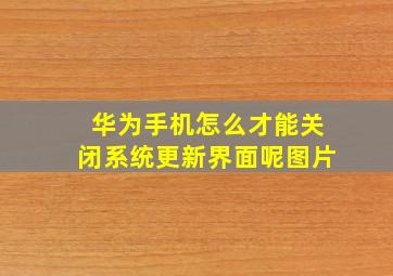 华为手机怎么才能关闭系统更新界面呢图片