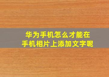 华为手机怎么才能在手机相片上添加文字呢