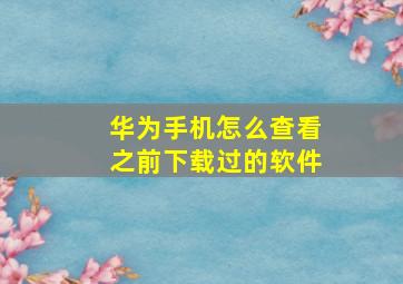 华为手机怎么查看之前下载过的软件