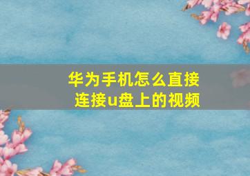 华为手机怎么直接连接u盘上的视频