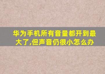 华为手机所有音量都开到最大了,但声音仍很小怎么办