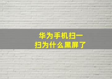 华为手机扫一扫为什么黑屏了