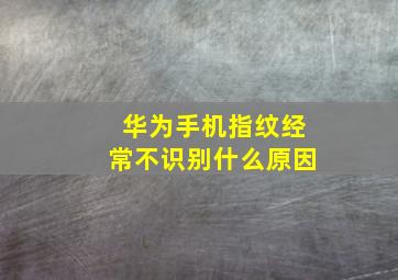 华为手机指纹经常不识别什么原因