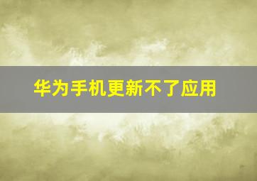 华为手机更新不了应用