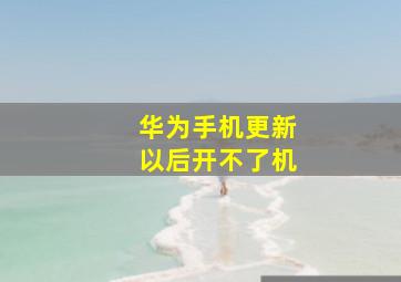 华为手机更新以后开不了机