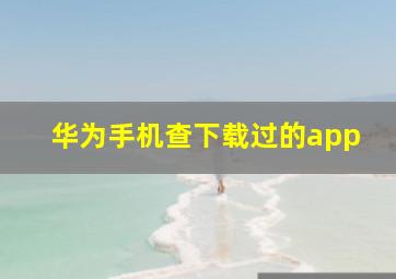 华为手机查下载过的app