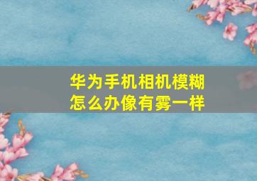 华为手机相机模糊怎么办像有雾一样