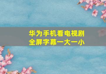 华为手机看电视剧全屏字幕一大一小