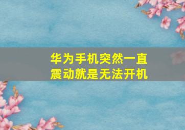 华为手机突然一直震动就是无法开机