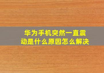 华为手机突然一直震动是什么原因怎么解决